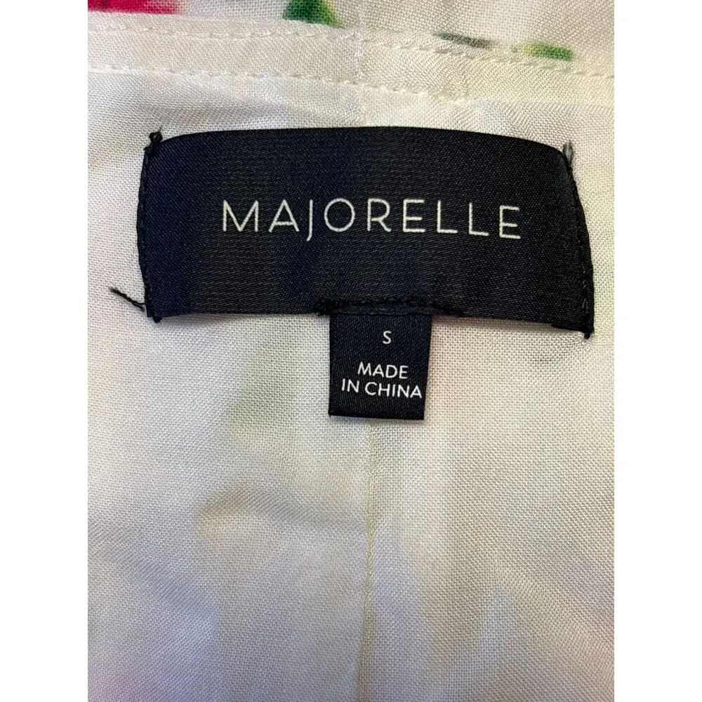 Majorelle Woodbury Crop Top In White Raspberry Size S Ruffle Short Sleeve Floral - Picture 6 of 7